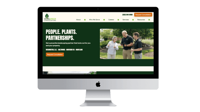 commercial landscaping website design - level green