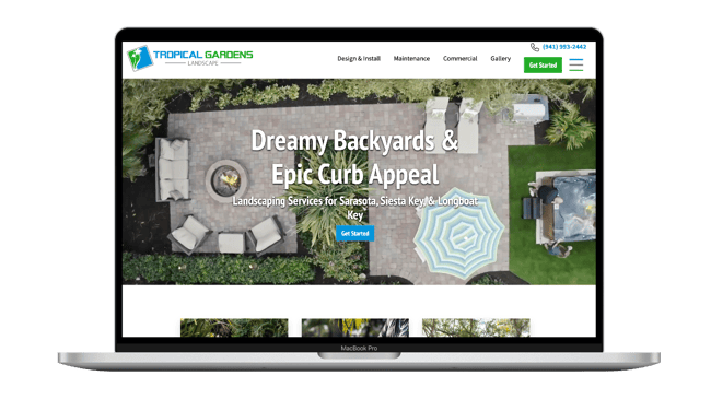 landscape design business website - tropical gardens