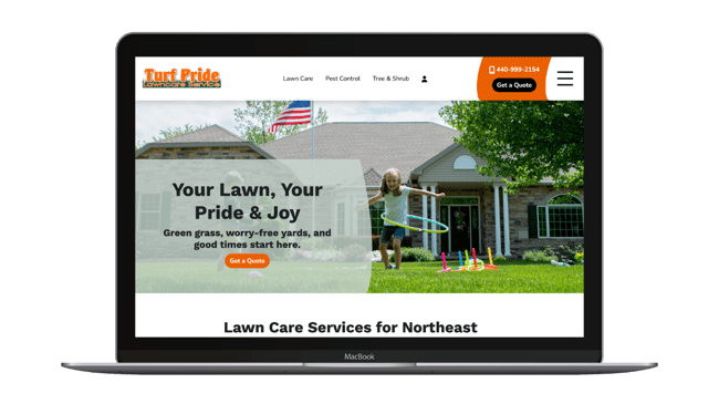 lawn care website design - turf pride