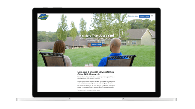 rainmaster lawn care and irrigation website design