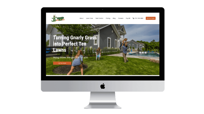 turfs up lawn care website